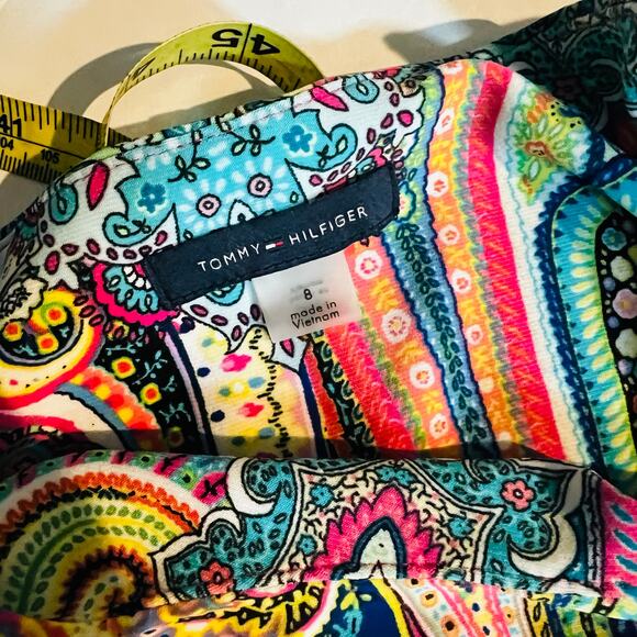 Tommy Hilfiger Paisley Multicolor Print Bell Print Sheath Dress Size 8 - Picture 4 of 7